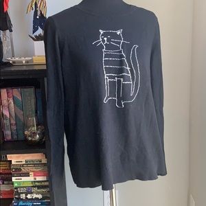 Banana Republic Black Cat Sweater - Large